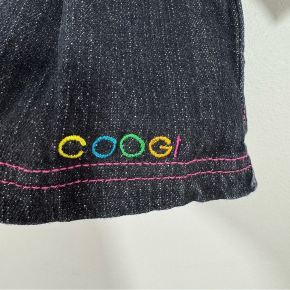 Coogi Baby Denim Dress Sz 6-9 Mos Dark Wash Snap Front Jacket Colourful Cute EUC - Picture 4 of 10